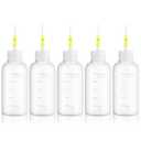 FJNATINH 50cc Glue Squeeze Bottle, Precision Tips Applicator Bottles, 5 Pack