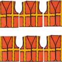 Kids Construction Vest, Party Dress Up, Construction Party, Birthday Favors (Orange (6 Pack))