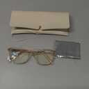 Madison Avenue Square Vintage TR90 Blue Light Blocking Reading Glasses for Women with Case, Anti Glare/Eyestrain Computer Readers Transparent Brown 1.5