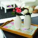 RoomMates RMK10853WP Pink Synchronized Geometric Peel and Stick Wallpaper 20.5" x 16.5 feet, White