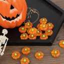 20pcs Glow in The Dark Mini Resin Pumpkins, Luminous Tiny Illuminated Pumpkins Plastic Foam Halloween Miniatures Small Figures for DIY Crafts Table Party Fish Tank Figurines Trinkets Decor