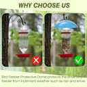 2 Pcs 10 Inch Squirrel Baffles Plastic Bird Feeders Protective Cover Dome Rain Proof with Hooks for Hanging Bird Seed Covers Rain Guards(Clear, Blue)