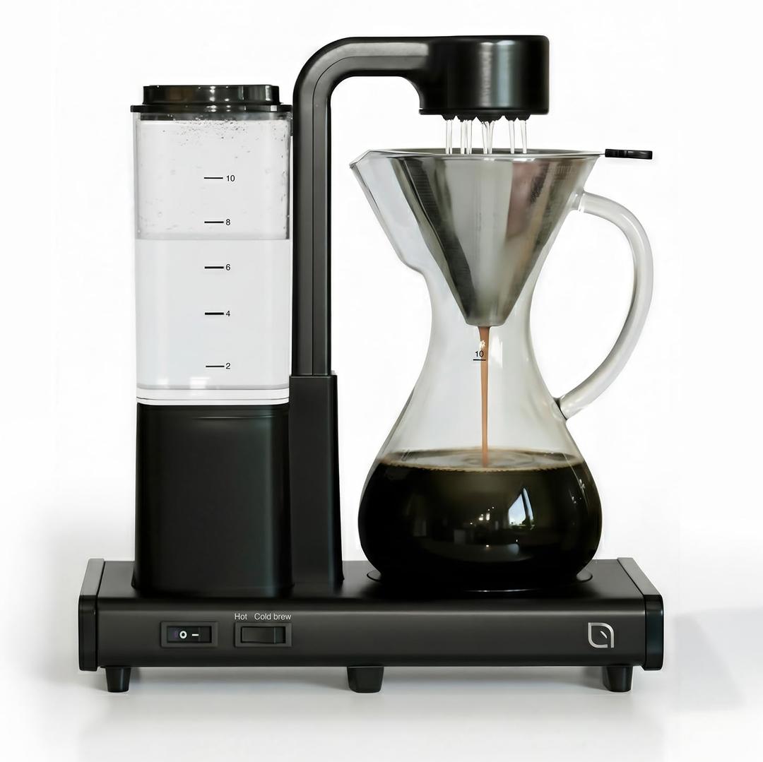 WILLOW 8 Cup (42 oz) Pour Over Coffee Maker - Automatic Drip Coffee Maker & Coffee Machine, Glass Carafe, Reusable Metal Filter, Hot & Iced Brew, Auto Shut-Off, Eco Brewer with 99% Recycled Materials