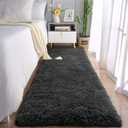 Chicrug Soft Runner Rugs for Bedroom Living Room Plush Fluffy Rug 2x6 Feet, Shag Furry Area Rug Carpet Non Shedding for Nursery Children Kids Girls Room Home Decorative, Dark Grey