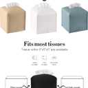 Tissue Box Cover, Jeethemy Square PU Leather Tissue Box Holder, Modern Tissue Case Facial Paper Organizer Dispenser5X5X5'',Double Black
