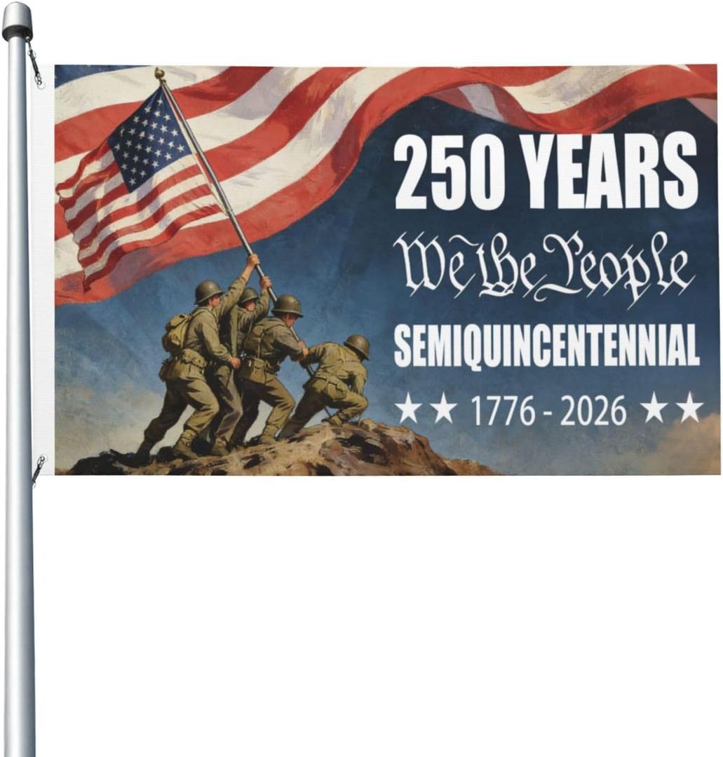 USA 250th Anniversary Flag We The People 3x5 Ft Flag 250 Year American Anniversary Double Sided Flags Independence Day 4th of July Patriot Banner for Garden Party House Outdoor Decorations