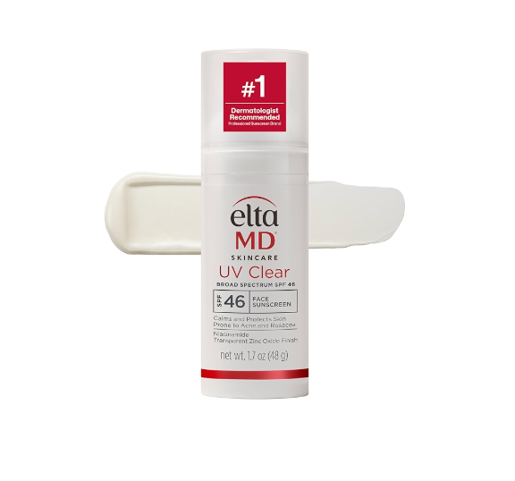 EltaMD UV Clear Face Sunscreen SPF 46, Oil Free for Face with Zinc Oxide, Dermatologist Recommended Sunscreen Lotion, For AcneProne Sensitive Skin, 1.7 oz Pump