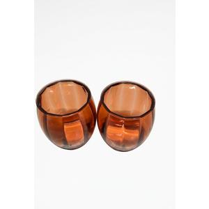 2 x Pumpkin Shaped Double Old Fashion Cup 