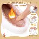 Heart Slippers for Women, Valentines Day House Slippers Christmas Slippers for Women Men, Cute Soft Plush Fluffy Heart Slippers, Fuzzy Warm House Shoes, Cozy Slip-on Memory Foam Home Slippers Gifts (10.5-11 Women/9-9.5 Men, Z02)