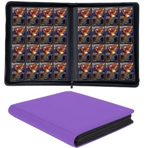 1000+ Pockets Trading Card Binder, 16-Pocket Card Ablum Compatible with MTG,Sports Cards & Other Standard Size Trading Cards (Purple)