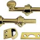 QCAA Solid Brass Dutch Door Bolt, 6", Polished Brass, 2 Pack, Made in Taiwan