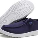 betyswear Womens Loafers Women Shoes Casual Slip-On Canvas Shoes Breathable Lightweight Boat Shoes for Women(24002-navy-8