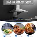 SNDOAS Wall Mount Range Hood 30 inch with Touch and Gesture Sensing Control,Chimney-Style Stainless Steel Range Hood,Vent Hood 30 inch Ducted/Ductless Convertible Kitchen Hood,Baffle Filters