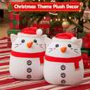 Christmas Snowman Cat Stuffed Animal Plush Toys, Cute Christmas Stuffed Snowman Kitty Toy Gifts for Kids Girls Baby, Holiday Winter Kitten Plushies Gifts and Xmas Party Decorations