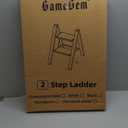 GameGem 2 Step Ladder, Folding Step Stool with Wider Pedal, Anti-Slip Feet & Non Slip Stripes, Aluminum Sturdy Material, 300Lbs Capacity, Elegant Look of Cream Chocolate Better Matches Your Home