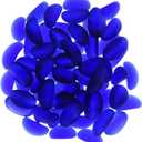 SumDirect 1LB Flat Glass Marbles - Matte Royal Blue Vase Fillers Beads, Sea Glass Beads for Vase Craft Fish Tank