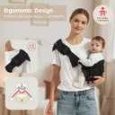 Baby Sling Carrier Newborn to Toddler, Adjustable Toddler Carrier Sling Baby Carrier Toddlers Sling Carriers Hip Carriers for 7-40lbs, Black Mesh
