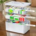 ARSTPEOE 3-Tier Medicine Organizer - Portable Medicine Cabinet with Plastic Handle, Multipurpose Medical Box, Pill Organizer, Empty First Aid Kit for Home