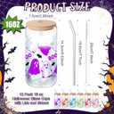 12 Pcs Halloween Glass Cups Gifts 16 oz Color Changing Ghosts Glass Tumblers with Lids Straws Brushes Funny Cute Ghosts Bat Iced Coffee Cups for Beer Soda Halloween Party Gift Supplies