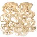 Vaguelly 6pcs Hair Extension Clips Wavy Hair Extensions Easy to Apply for Parties Concerts