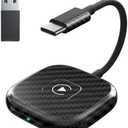 Wireless Carplay Adapter, Converts Wired to Wireless Carplay Dongle for Wireless Control Plug & Play Carplay Fit for Cars 2016 & for Apple iPhone iOS 10+(Carbon Fiber)