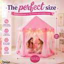 Orian Princess Tent for Kids, Toddler & Kids Pink Play Tent Indoor & Outdoor Princess Castle Fort for Girls and Toddlers Ages 2-7, 55x53, LED Star Lights, Childrens Toys and Gifts for Girls