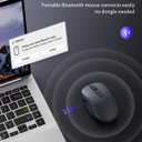 WL300 Bluetooth Mouse Silent Wireless Mice, Quiet Click, Cordless Computer Mouse with 6 Buttons, Sculpted Grip, Adjustable DPI for Laptop, PC, Mac, 18-Month Battery Life for Work or Travel ( Grey)