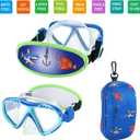 Toddler Swim Goggles Nose Cover,Kids Goggles No Hair Pull,Anti Fog Children Swimming Mask (1PK - Blue Shark)