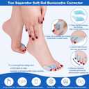 6PCS Gel Pinky Toe Splint Tailors Bunion Corrector & Bunionette Pain Relief Little Toe Straightener Bunion Pads Corrector Pinky Toes,Overlapping Toe & Calluses,Blisters,Corns Protectors (Blue)