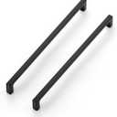 Ravinte 3 Pack 10-inch Hole Centers Matte Black Cabinet Pulls - Solid Zinc Alloy Square Bar Handles for Kitchen Cabinets & Drawers