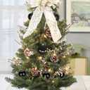 1.57" Black Christmas Balls Ornaments 40 Pcs Shatterproof Christmas Ornaments Set Halloween Balls Ornaments Black Ornament for Xmas Tree Holiday Party