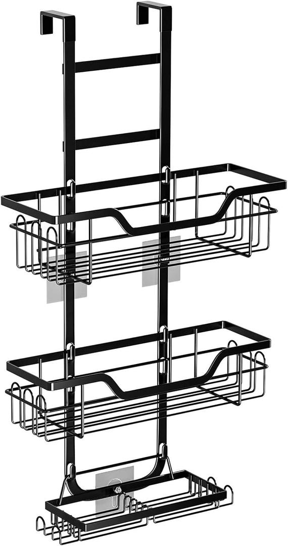SunshineFace Over The Door Shower Caddy Rustproof, 3 Tier Hanging Shower Organizer with Hooks No Drilling Removable Shower Shelves Over Door Shower Caddy for Bathroom