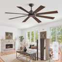 ZMISHIBO 62 Inch Ceiling Fan No Light with Remote Control, 8 Blades Quiet DC Reversible Motor, 6-Speed, Timer, Oil Rubbed Bronze Finish, Indoor Outdoor Ceiling Fans for Patios, Living Room, Garage
