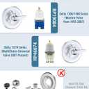 Replacement Metal Lever Handle for Delta H79 1300/1400 Series - Single Tub Faucet Handle Kit, Durable Zinc Alloy Construction, Easy DIY Installation