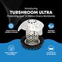 TubShroom Ultra Revolutionary Bath Tub Drain Protector Hair Catcher/Strainer/Snare Stainless Steel, Single Pack