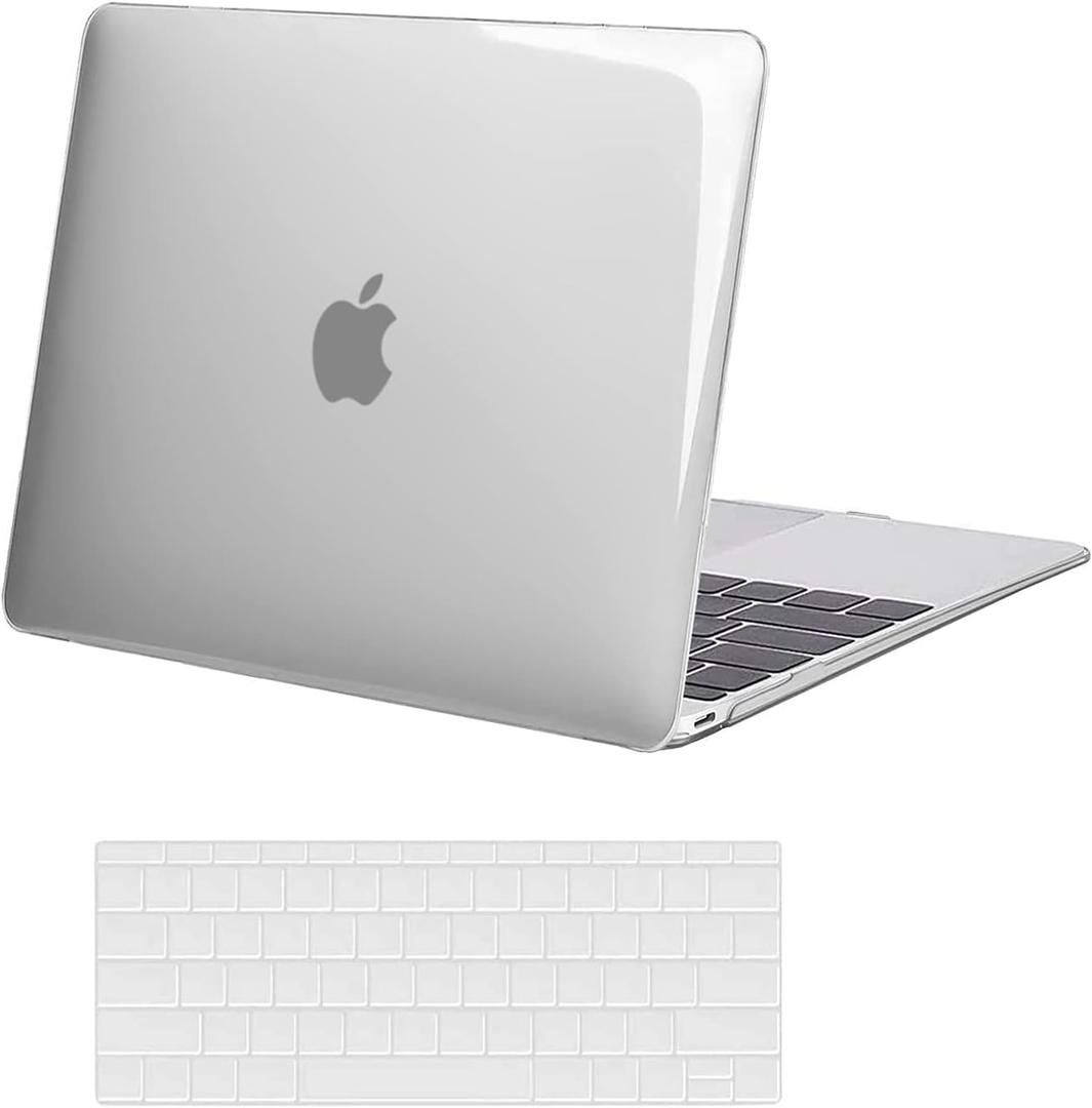 MOSISO Compatible with MacBook 12 inch Case with Retina Display (Model: A1534, Release 2017 2016 2015), Plastic Hard Shell Case & Keyboard Cover Skin, Crystal Clear