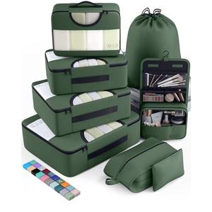 Veken 7 Set Packing Cubes for Travel Essentials, Suitcase Organizer Bags in 4 Sizes, Carry-On Luggage Accessories with Large Laundry & Hanging Toiletry Bag, Must-Have for Airplane, Road Trip & Camping