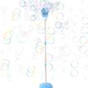 Palksky Bubble Machine with Lights for Outdoor, Automatic Bubbles Blower Maker for Kids Toddlers, Height 47 Inches Battery Bubbles Blower Machine for Wedding Birthday Party, 3x3x0.3 inches