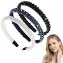 DOPESPI 3PCS Crystal Rhinestone Headband, Glliter Headbands Non Slip Rhinestone Hair Bands Crystal Sparkly Head Band Hair Accessories for Women Wedding Birthday Party