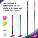 Hiboom 4 Pack Golf Putters for Men and Women Two Way Mini Golf Putter with 4 Balls Adjustable Length Kids Putter Bulk Right or Left Handed Golfers for Children Teenager Junior, 23.6-35.4 inches/ 60-90 cm