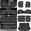 Seltos Floor Mats - Car Mats for Kia Seltos 2024-2026, All Weather Full Set Cargo Liner with Backrest Mat for Seltos Accessories, Heavy Duty Waterproof, Black