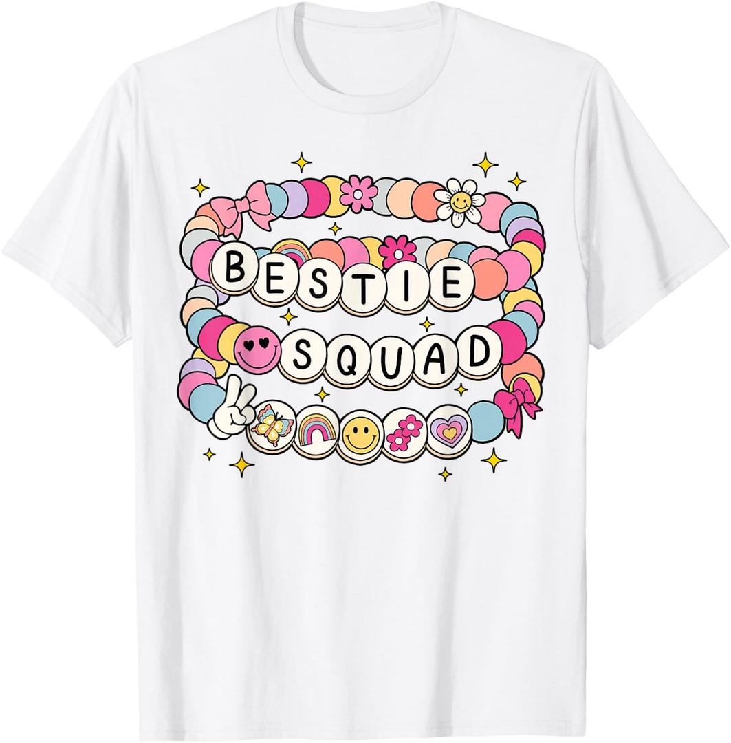 Bestie Squad Bracelets Best Friends Matching Girls T-Shirt, Small