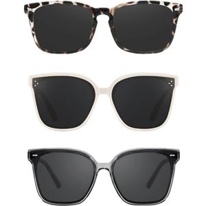 TIJN Polarized Sunglasses Women Men Oversized,UV Protection Sun Glasses Trendy Style,Large Square Shades,Big Frame Shady Rays