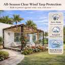 Clear Tarp with Grommets, 14Mil PVC Clear Plastic Tarps Heavy Duty Waterproof, for Vinyl Patio Enclosure, Patio Plastic Porch Enclosures for Winter and Chicken Coop Cover(8 * 10ft)