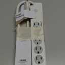 GE 6-Outlet Surge Protector, 2 Ft Extension Cord, Power Strip, 450 Joules, Twist-to-Close Safety Covers, UL Listed, White, 33656