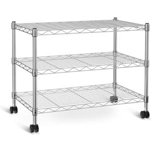 Simple Deluxe 3-Tier Storage Shelves, 750 Lbs Loading Capacity, 24.02" W x 13.78" D x 21.97" H Shelving Unit for Garage, Pantry and Kitchen, Chrome