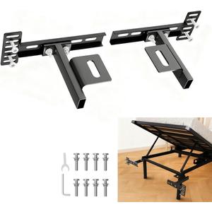 Adjustable Headboard Brackets for Metal Bed Frame Universal Brackets for Headboard with Footboard Extension Kit Fit Twin Full Queen King 2 Pcs Matte Black