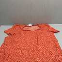 PRETTYGARDEN Women's Summer Floral Boho Maxi Dress Wrap Short Sleeve V Neck Ruffle A-Line Flowy Wedding Guest Long Dresses Size Small, Red Orange 