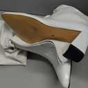 Women's Knee High Boots Pointed Toe Chunky Block Heel Boots Fashion Slouchy Fall Boots For Women (9, White)