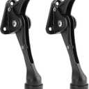 Malimali Kickdown Door Stoppers for Bottom of Door, 4" Height Adjustable Rubber Door Stop Commercial Heavy Duty Door Holder to Keep Door Open (Black, 2 Pack)
